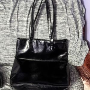 Faux leather tote bag